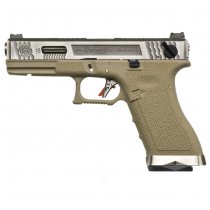 WE G18C T8 Gas Blow Back Pistol - Tan