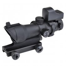 Aim-O ACOG 4x32 Scope Red & Green Reticle & Mini Red Dot - Black