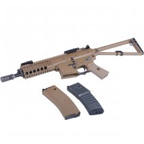 WE PDW 8 Inch Gas Blow Back Rifle - Tan