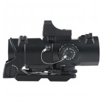 Theta Optics 4x32E Scope & Micro Red Dot Sight - Black