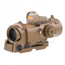 Theta Optics 4x32E Scope & Micro Red Dot Sight - Dark Earth