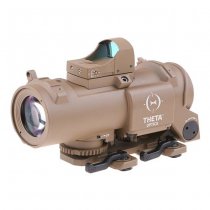 Theta Optics 4x32E Scope & Micro Red Dot Sight - Tan