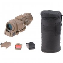 Theta Optics 4x32E Scope & Micro Red Dot Sight - Tan