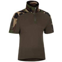 Invader Gear Combat Shirt Short Sleeve - Woodland - L