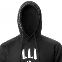 Pitchfork Casual Hoodie White Print - Black - S