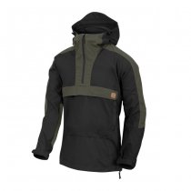 Helikon Woodsman Anorak Jacket - Black / Taiga Green - L