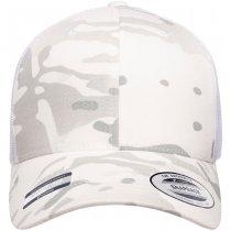 Flexfit Multicam Retro Trucker Snapback Cap - Multicam Alpine / White