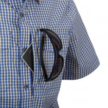Helikon Covert Concealed Carry Short Sleeve Shirt - Royal Blue Checkered - S