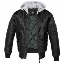 Brandit MA1 Sweat Hooded Jacket - Black / Grey - XL