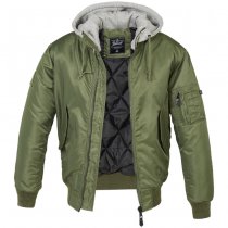 Brandit MA1 Sweat Hooded Jacket - Olive / Grey - S