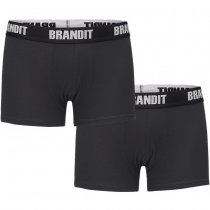 Brandit Boxershorts Logo 2-pack - Black / Black - M