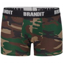 Brandit Boxershorts Logo 2-pack - Woodland / Dark Camo - XL