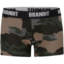 Brandit Boxershorts Logo 2-pack - Woodland / Dark Camo - 2XL
