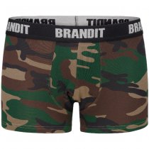 Brandit Boxershorts Logo 2-pack - Woodland / Black - S