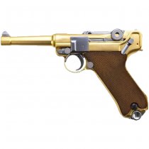 WE P08 4 Inch Gas Blow Back Pistol - Gold