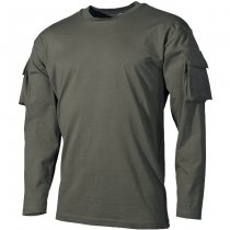 MFH Tactical Long Sleeve Shirt Sleeve Pockets - Olive - S