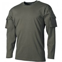 MFH Tactical Long Sleeve Shirt Sleeve Pockets - Olive - L