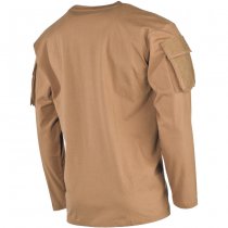 MFH Tactical Long Sleeve Shirt Sleeve Pockets - Coyote - S