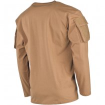 MFH Tactical Long Sleeve Shirt Sleeve Pockets - Coyote - M