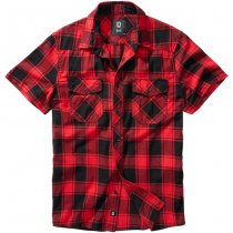 Brandit Checkshirt Halfsleeve - Red / Black - S
