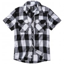 Brandit Checkshirt Halfsleeve - White / Black - M