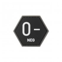 JTG Bloodgroup Hexagon Rubber Patch 0 Neg - Swat