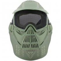 WoSport Commander Full Face Steel Mesh Mask - Olive