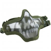 WoSport Steel Half Face Mask Skull - Olive