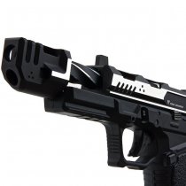 EMG Strike Industries ARK-17 Comp Gas Blow Back Pistol - Black / Silver