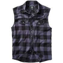 Brandit Checkshirt Sleeveless - Black / Grey - L