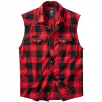 Brandit Checkshirt Sleeveless - Red / Black - 7XL