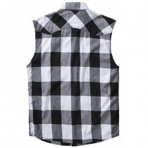 Brandit Checkshirt Sleeveless - White / Black - S