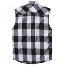 Brandit Checkshirt Sleeveless - White / Black - M