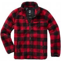 Brandit Teddyfleece Jacket - Red / Black - S