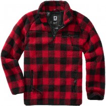 Brandit Teddyfleece Troyer - Red / Black - S