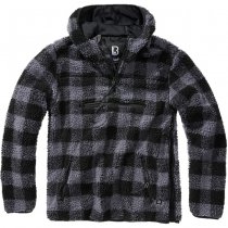 Brandit Teddyfleece Worker Pullover - Black / Grey - 6XL
