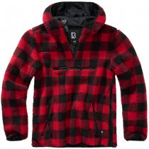 Brandit Teddyfleece Worker Pullover - Red / Black - 3XL