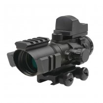 Theta Optics Rhino 4x32 Scope & Micro Red Dot Sight - Black