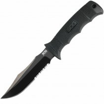 SOG Seal Pup Elite Serrated Black & Kydex Sheath