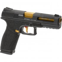 APS D-Mod Spyder Race Connector Gas Blow Back Pistol - Black