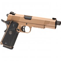 KJ Works M1911 MEU TBC Co2 Blow Back Pistol - Tan