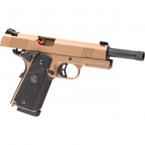 KJ Works M1911 MEU TBC Co2 Blow Back Pistol - Tan