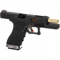 WE G-Force 17 BK Gold Barrel Gas Blow Back Pistol - Black