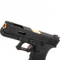 WE G-Force 17 BK Gold Barrel Gas Blow Back Pistol - Black