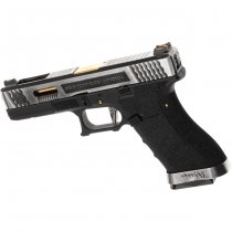 WE G-Force 17 SV Gold Barrel Gas Blow Back Pistol - Black