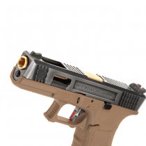 WE G-Force 17 SV Gold Barrel Gas Blow Back Pistol - Desert