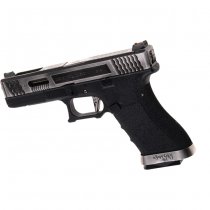 WE G-Force 17 SV Silver Barrel Gas Blow Back Pistol - Black