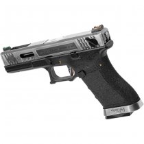 WE G-Force 18C SV Silver Barrel Gas Blow Back Pistol - Black