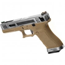 WE G-Force 18C SV Silver Barrel Gas Blow Back Pistol - Desert