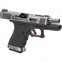 WE G-Force 19 SV Silver Barrel Gas Blow Back Pistol - Black